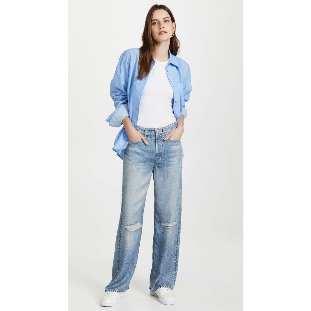 rag & bone Light Wash Straight Leg Jeans liquid Miramar